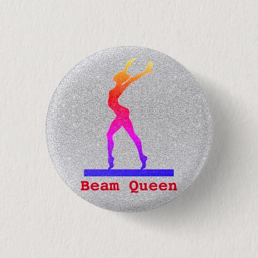 Gymnastik Beam Queen Rainbow Button Buttons (Vorderseite)