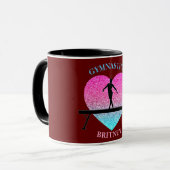 Gymnastik Beam Sparkle Herz Burgund Tasse (Vorderseite Links)