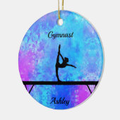 Gymnastik Beam Watercolor Keramik Ornament (Links)