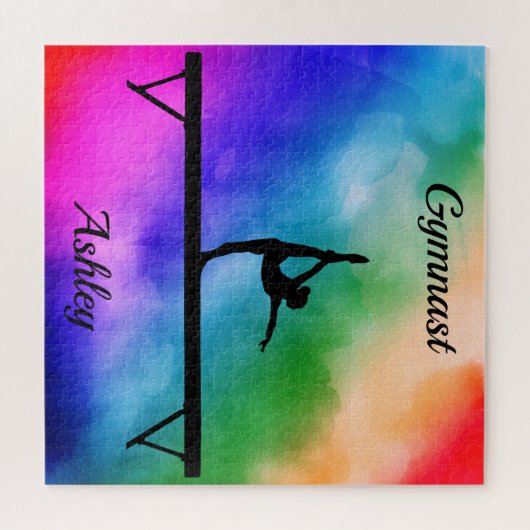 Gymnastik Beam Watercolor Puzzle (Horizontal)