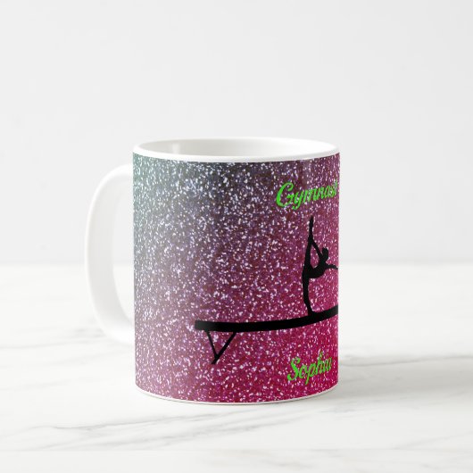 Gymnastik Beam Watermelon Sparkle Kaffeetasse (Vorderseite Links)