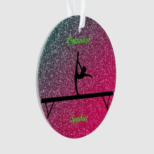 Gymnastik Beam Watermelon Sparkle Ornament (Vorderseite)