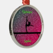 Gymnastik Beam Watermelon Sparkle Ornament Aus Metall (Rechts)