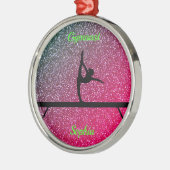 Gymnastik Beam Watermelon Sparkle Ornament Aus Metall (Links)