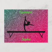 Gymnastik Beam Watermelon Sparkle Postkarte (Vorderseite)