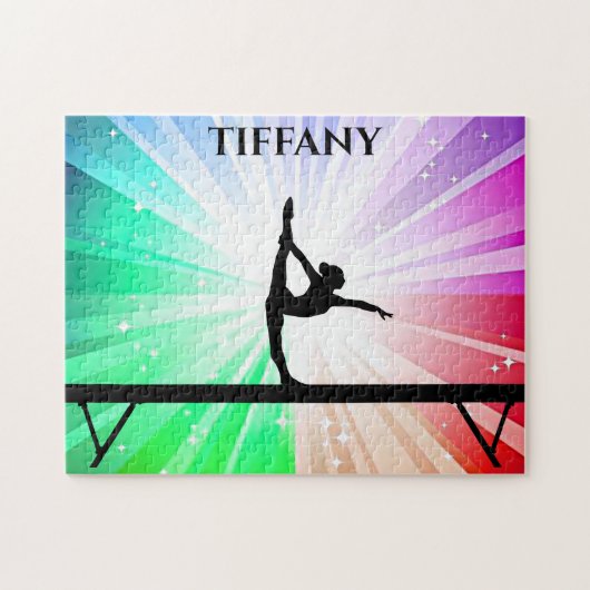 "Gymnastik beleuchtet Rätsel mit Gymnast auf Strah Puzzle (Horizontal)