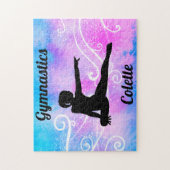 Gymnastik Blau und Lila Rätsel Puzzle (Vertikal)