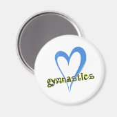 Gymnastik blaues Herz Magnet (Vorderseite/Rückseite)