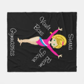 Gymnastik Blonde, grüne Augen, rosa Leotard Fleecedecke (Vorderseite (Horizontal))