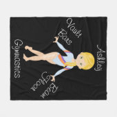 Gymnastik Blonde, Hazelaugen, Blauer Blauer Leotar Fleecedecke (Vorderseite (Horizontal))