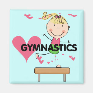 GYMNASTIK - blonde Mädchen-Schwebebalken-T-Shirts Magnet