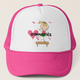 GYMNASTIK - blonde Mädchen-Schwebebalken-T-Shirts Truckerkappe