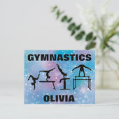Gymnastik Blue Glam Postkarte (Stehend Vorderseite)