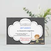 Gymnastik Boy Competition (Black) Einladung (Stehend Vorderseite)