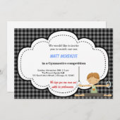 Gymnastik Boy Competition (Black) Einladung (Vorne/Hinten)