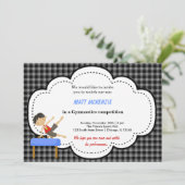 Gymnastik Boy Competition (Black) Einladung (Stehend Vorderseite)