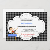 Gymnastik Boy Competition (Black) Einladung (Vorne/Hinten)