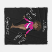 Gymnastik Brünett, braune Augen, rosa Leotard Fleecedecke (Vorderseite (Horizontal))