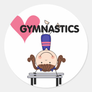 GYMNASTIK - brünette MädchenHandstands Runder Aufkleber