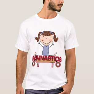 GYMNASTIK - brünettes Mädchen spaltet T-Shirts u
