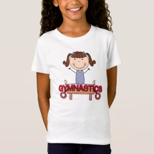 GYMNASTIK - brünettes Mädchen spaltet T-Shirts u