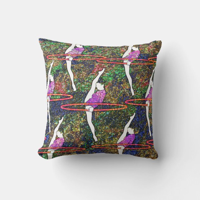 Gymnastik bunt Muster Hula Hoop Tanzgeschenk Kissen (Vorderseite)