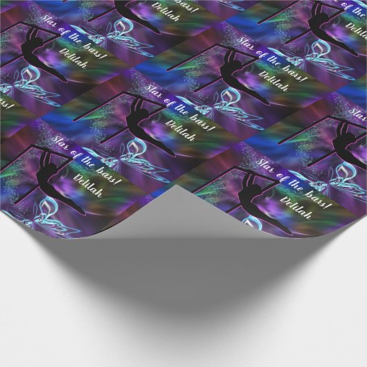 Gymnastik Butterfly Star der Bars Personalisiert Geschenkpapier (Ecke)