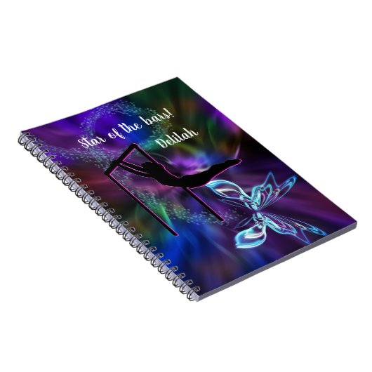 Gymnastik Butterfly Star der Bars Personalisiert Notizblock (Rechte Seite)