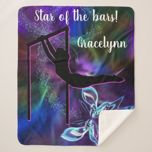 Gymnastik Butterfly Star der Bars Personalisiert Sherpadecke (Vorderseite)