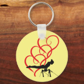 Gymnastik Button Schlüsselanhänger. Schlüsselanhänger (Vorderseite)