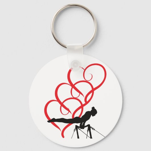 Gymnastik Button Schlüsselanhänger. Schlüsselanhänger (Vorderseite)