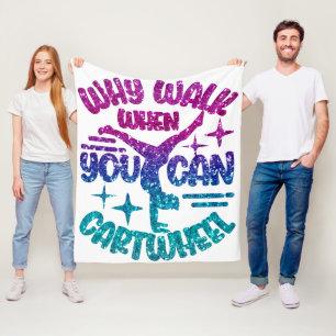 Gymnastik Cartwheel Magenta Lila Türkis Fleecedecke