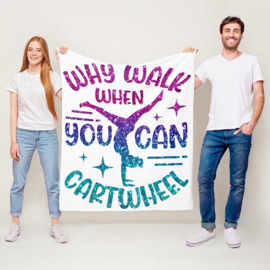 Gymnastik Cartwheel Magenta Lila Türkis Fleecedecke (Beispiel)