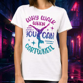 Gymnastik Cartwheel Magenta Lila Türkis T-Shirt