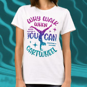 Gymnastik Cartwheel Magenta Lila Türkis T-Shirt