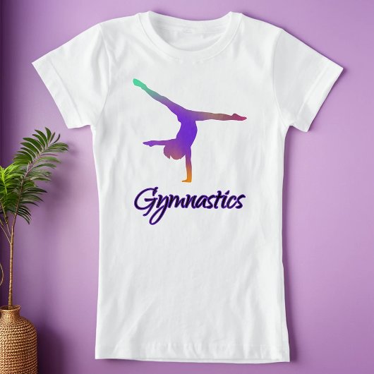 Gymnastik Cartwheel Pink Lila Ombre Gradient T-Shirt