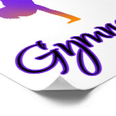 Gymnastik Cartwheel Pink Lila Personalisiert Poster (Ecke)