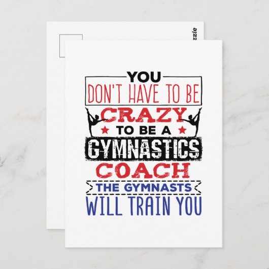 Gymnastik Coach Funny Apprecive Geschenk Crazy Postkarte (Vorne/Hinten)