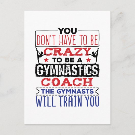 Gymnastik Coach Funny Apprecive Geschenk Crazy Postkarte (Vorderseite)