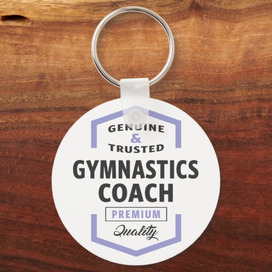 Gymnastik Coach Logo Geschenke. Schlüsselanhänger (Vorderseite)