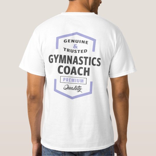 Gymnastik Coach Logo Geschenke. T-Shirt (Rückseite)