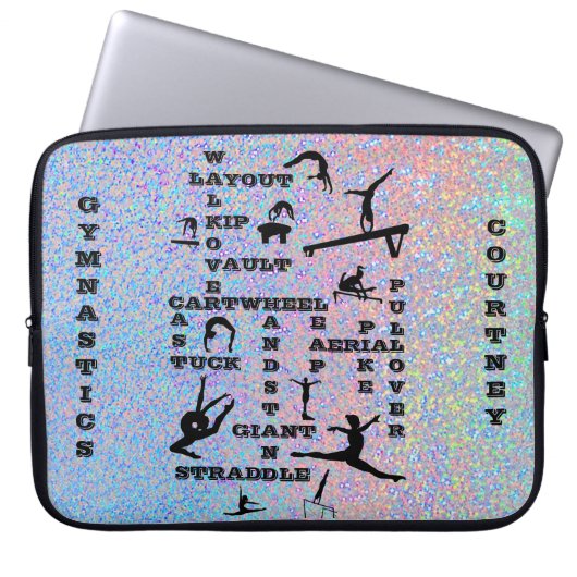 Gymnastik Crossword Personalisiert Electronics Bag Laptopschutzhülle (Vorderseite)