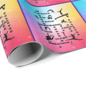 Gymnastik Crossword Rainbow Stars Geschenkpapier (Rolleneckpunkt)