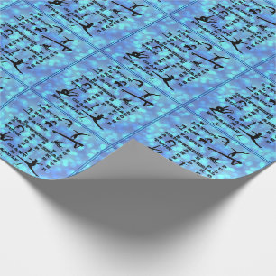 Gymnastik Crosswords Skills Blue Geschenkpapier