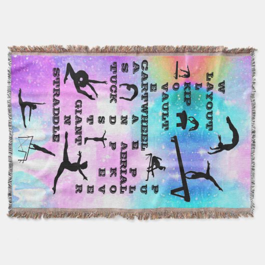 Gymnastik Crosswords Throw Blanket Decke (Vorderseite)