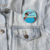 Gymnastik Custom African American Birthday Girl Button (Beispiel)