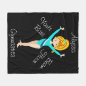 Gymnastik Deep Blonde, Hazel Eyes, Türkis Leo Fleecedecke (Vorderseite (Horizontal))