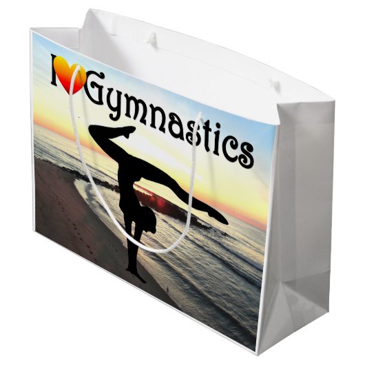 GYMNASTIK-DESIGN GROßE GESCHENKTÜTE (Rückseite Schrägansicht)