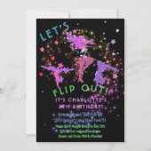 Gymnastik Dreh Girls Geburtstagsfeier Einladung (Vorderseite)