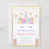 Gymnastik-Einhorn-Einladung, Einhorn Einladung (Vorderseite)